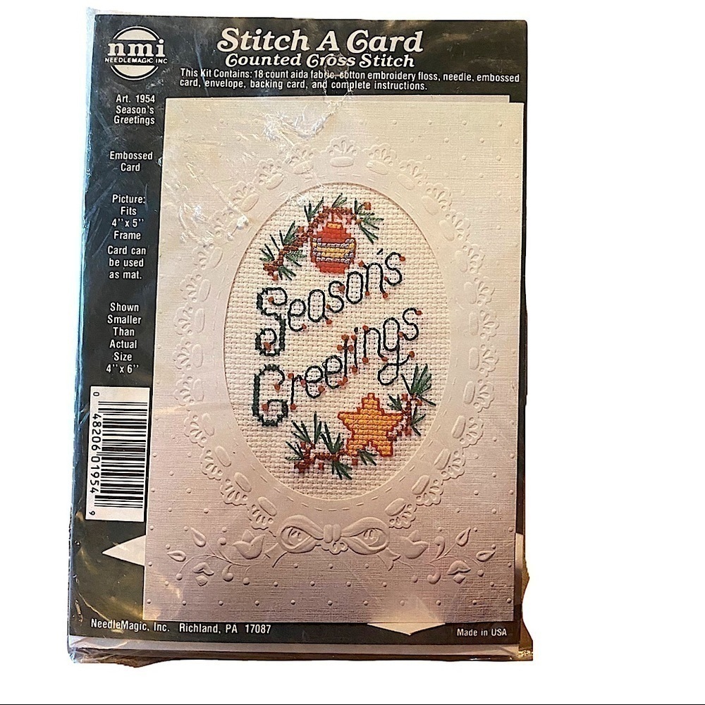 COUNTED Cross Stitch Christmas Greeting Card Kit